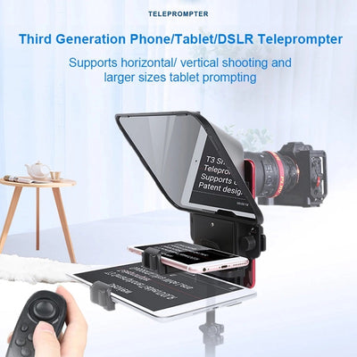 Mobile Phone Tablet SLR Camera T3 Teleprompter Portable Small Live Broadcast Subtitle Prompt